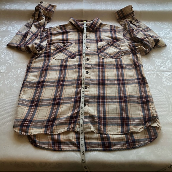 Vans Off The Wall Men’s Size L Tan/Brown Plaid Shirt Long Sleeves Button Down … - Picture 7 of 16